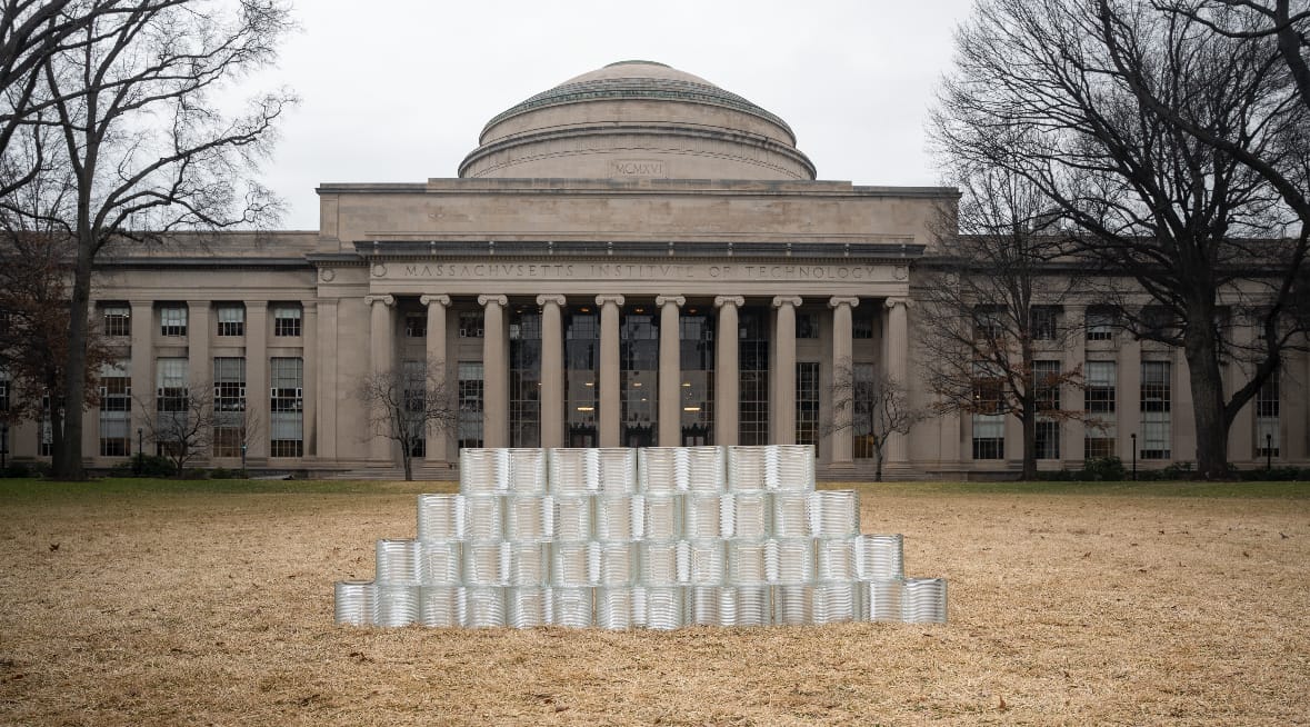 Glass blocks in front of MIT