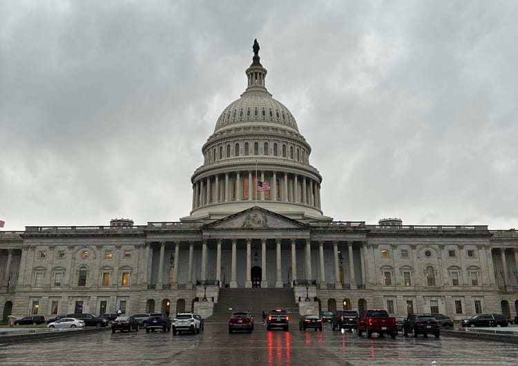 The Capital Building in DC on a rainy day